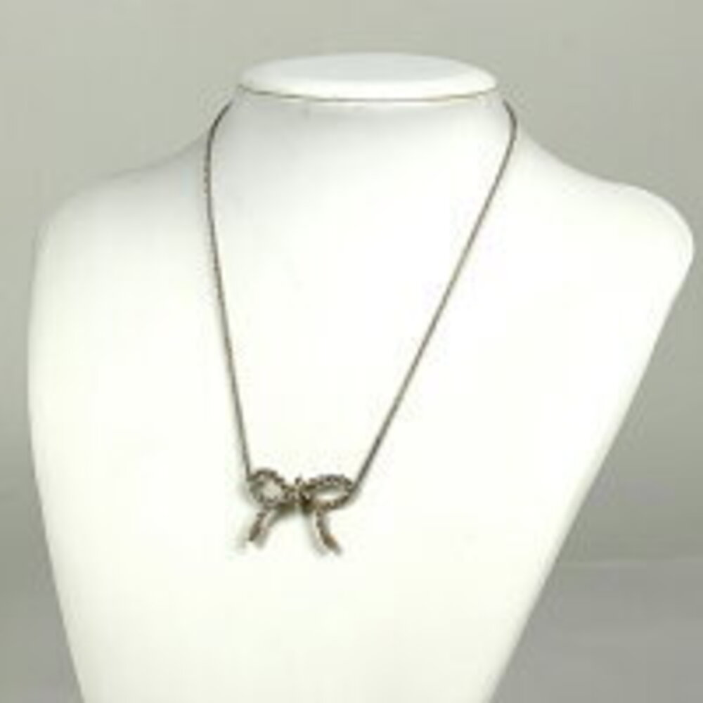 Tiffany Co Ribbon Motif Necklace Gold Sterling Silver - Picture 4 of 4